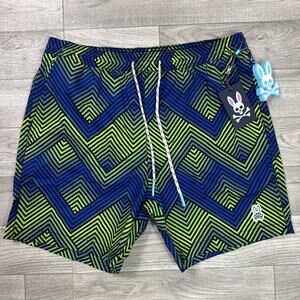 Psycho Bunny Adrian Chevron Swim Trunks Shorts Multicolor sz M